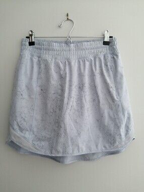 Lululemon Hotty Hot Long Skirt Skort Gravel Blue Running Built in Shorts Size 8